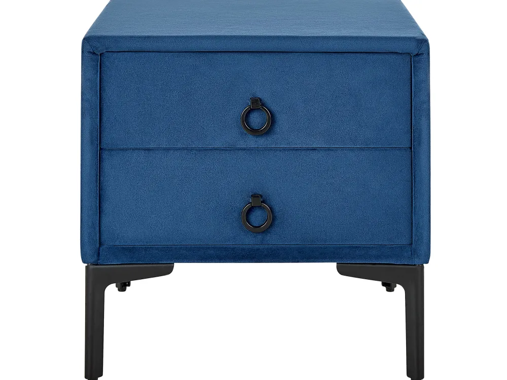 New Beliani Makuuhuonesetti Sametti 3 Osaa Laivastonsininen 180 X 200 Cm Sezanne