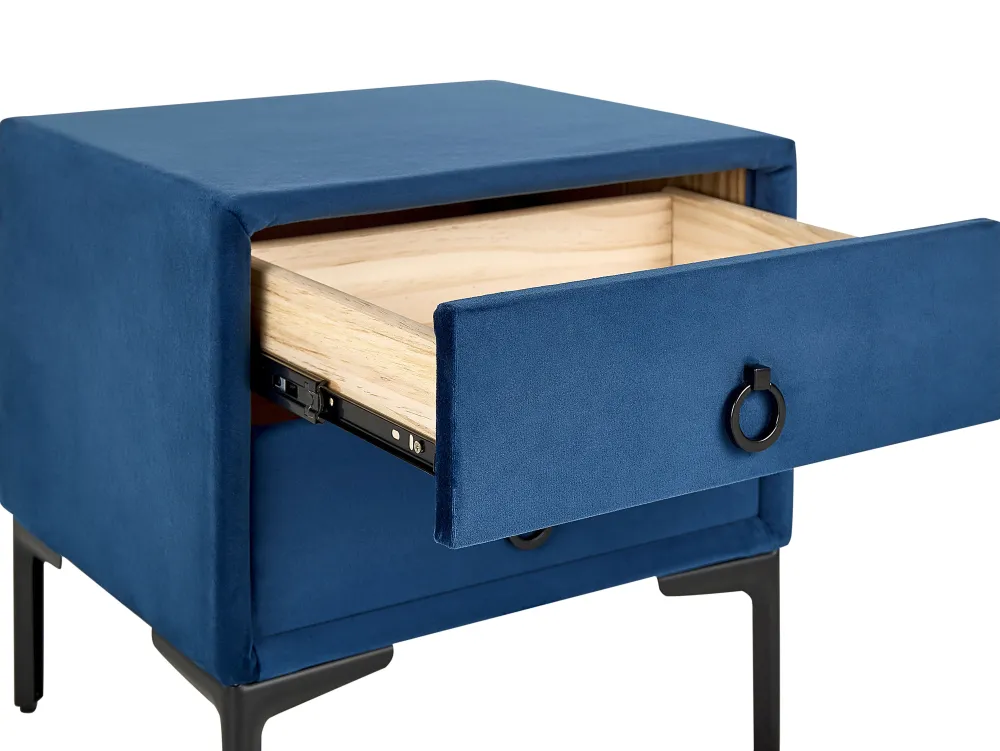 New Beliani Makuuhuonesetti Sametti 3 Osaa Laivastonsininen 180 X 200 Cm Sezanne