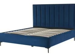 New Beliani Makuuhuonesetti Sametti 3 Osaa Laivastonsininen 180 X 200 Cm Sezanne