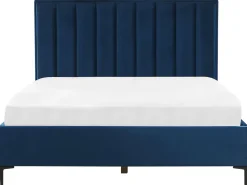 New Beliani Makuuhuonesetti Sametti 3 Osaa Laivastonsininen 180 X 200 Cm Sezanne