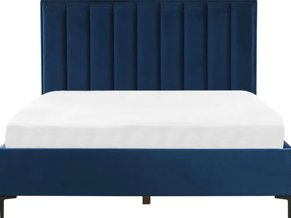 New Beliani Makuuhuonesetti Sametti 3 Osaa Laivastonsininen 180 X 200 Cm Sezanne