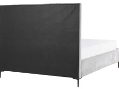 Sängyt<Beliani Makuuhuonesetti Sametti 3 Osaa Vaaleanharmaa 180 X 200 Cm Sezanne