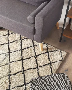 Online Beliani Matto Beige/Musta 140 X 200 Cm Midyat Ii