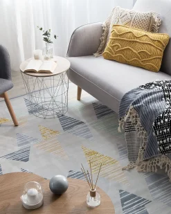 Matot<Beliani Matto Harmaa/Keltainen 160 X 230 Cm Yayla