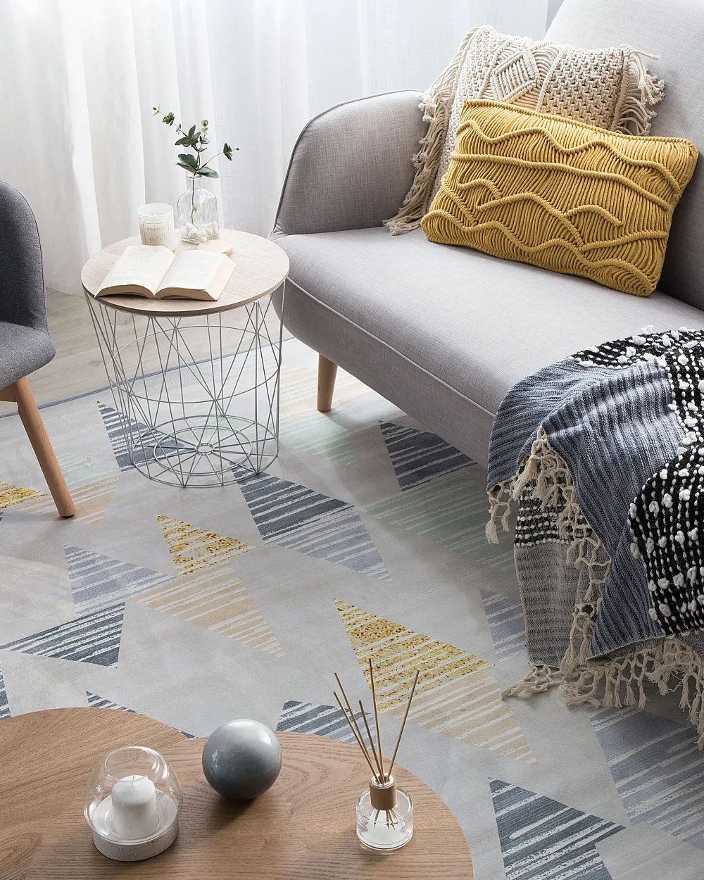 Matot<Beliani Matto Harmaa/Keltainen 160 X 230 Cm Yayla