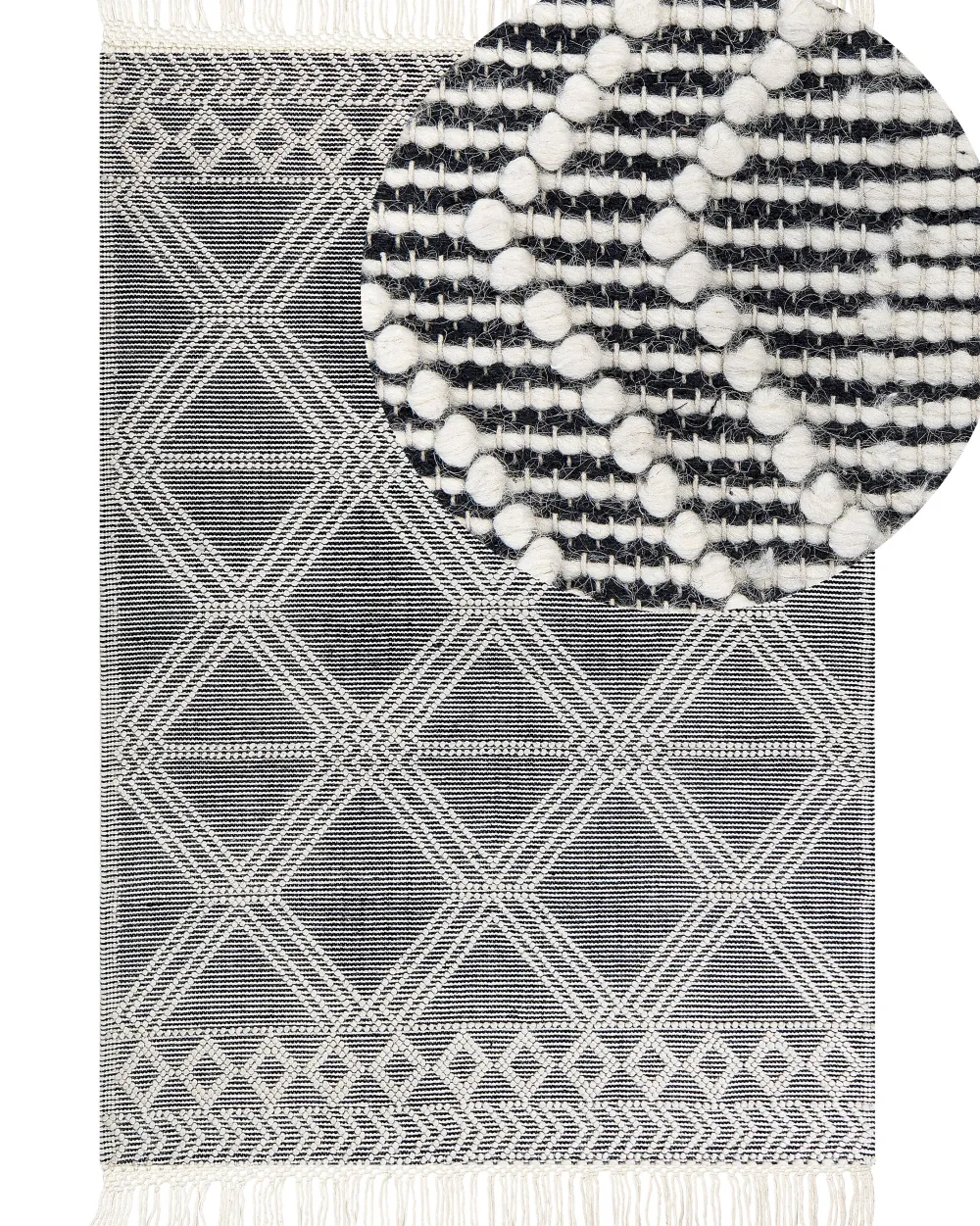 Matot<Beliani Matto Harmaa/Luonnonvalkoinen 160 X 230 Cm Toprakkale