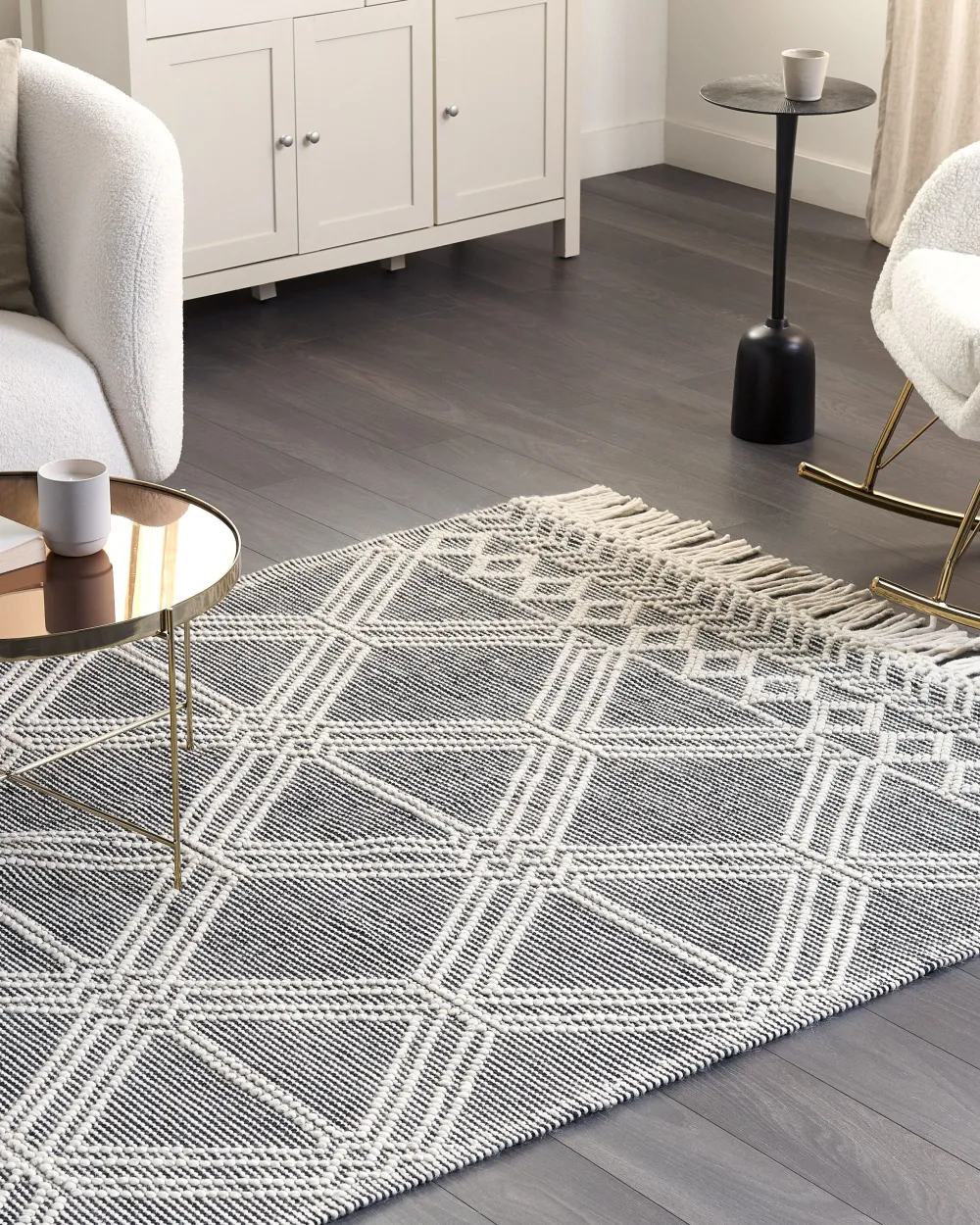 Matot<Beliani Matto Harmaa/Luonnonvalkoinen 160 X 230 Cm Toprakkale