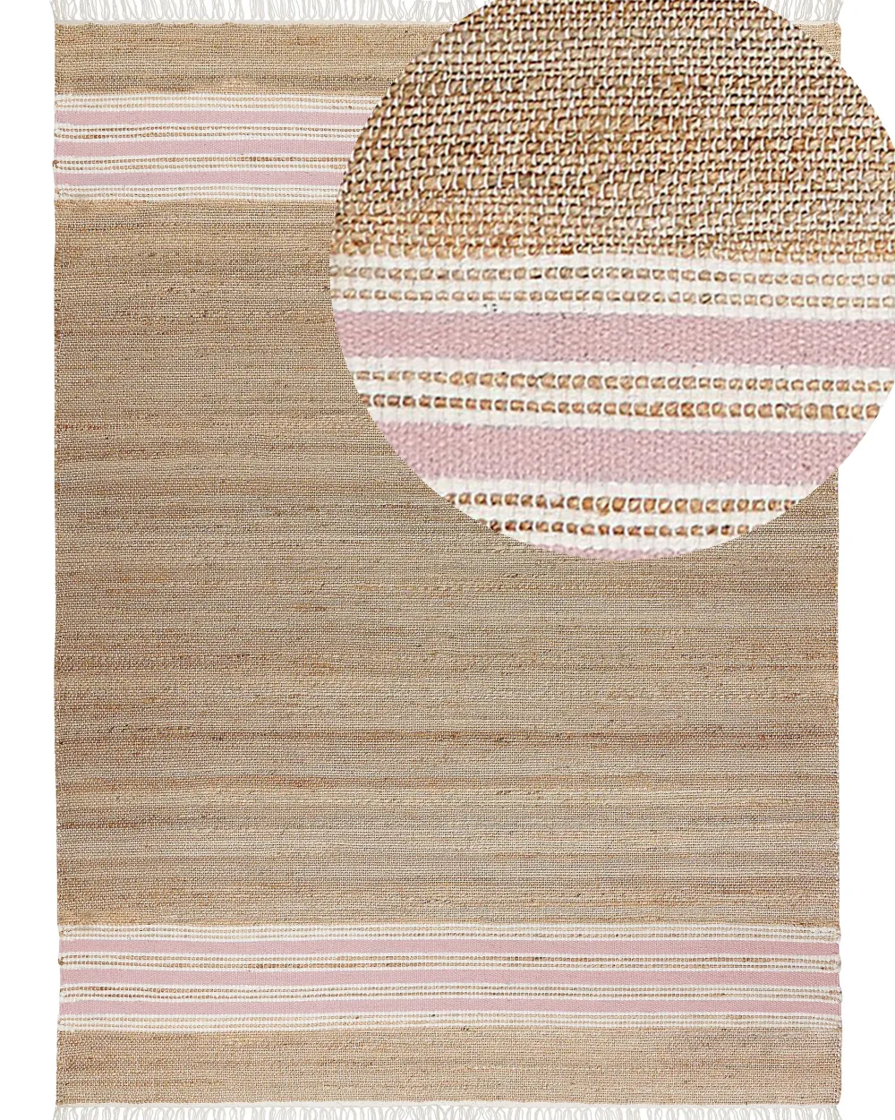 Cheap Beliani Matto Juutti Beige/Pastellipinkki 160 X 230 Cm Mirza