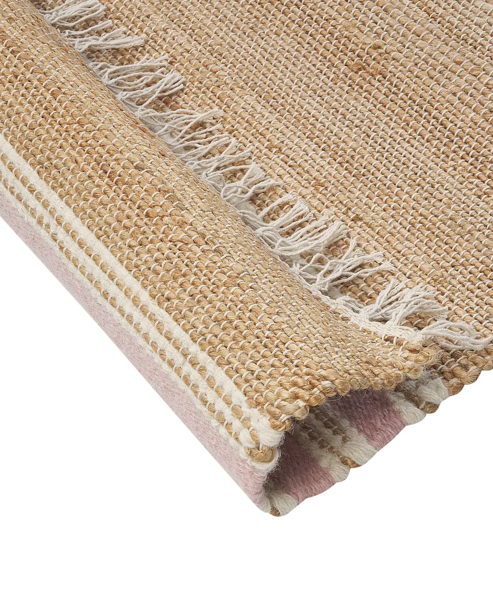Cheap Beliani Matto Juutti Beige/Pastellipinkki 160 X 230 Cm Mirza