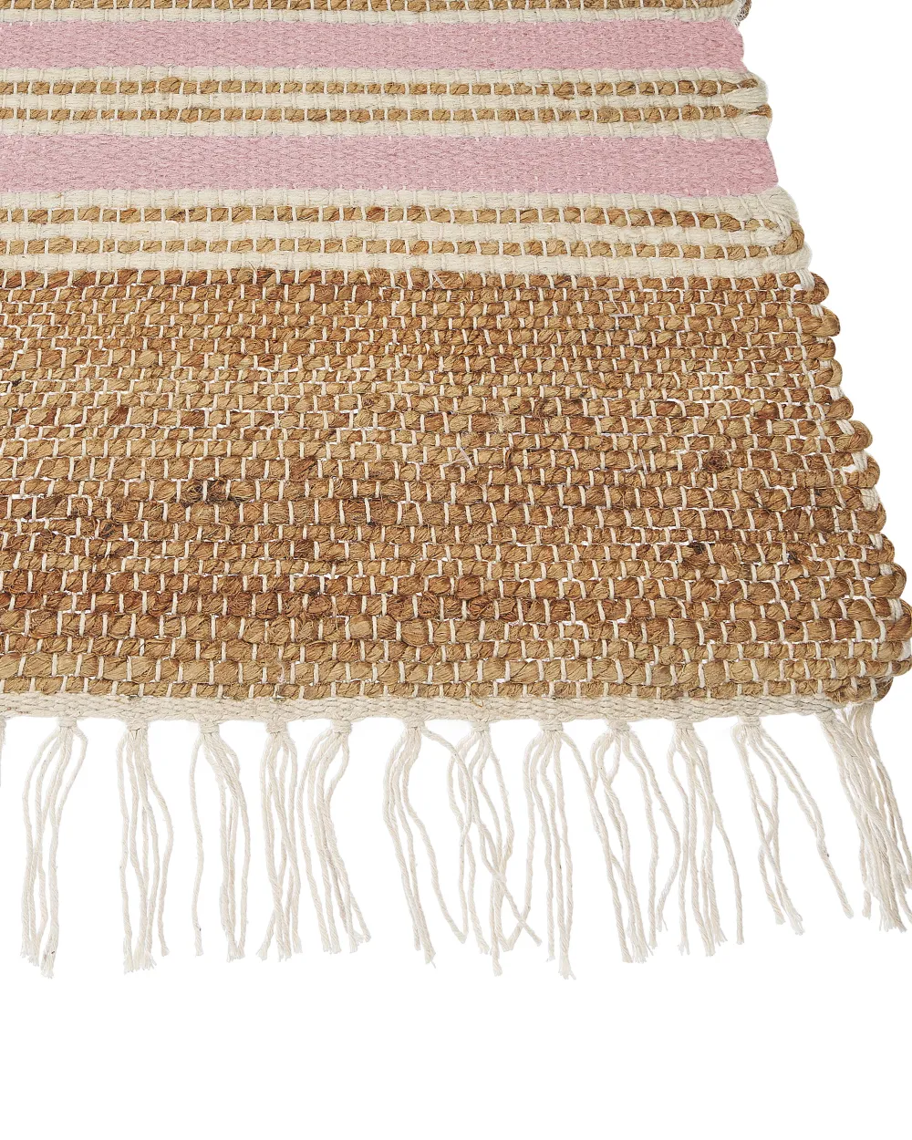 Cheap Beliani Matto Juutti Beige/Pastellipinkki 160 X 230 Cm Mirza