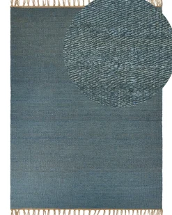 Best Beliani Matto Juutti Sininen 160 X 230 Cm Lunia