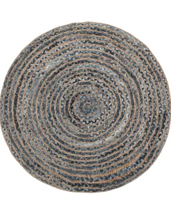 Matot<Beliani Matto Juutti Sininen/Beige 120 Cm Maslak