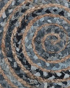 Matot<Beliani Matto Juutti Sininen/Beige 120 Cm Maslak