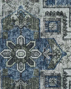 Cheap Beliani Matto Kangas Harmaa/Sininen 80 X 300 Cm Kottar