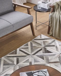 Cheap Beliani Matto Lehmannahka Beige/Ruskea 140 X 200 Cm Taytan