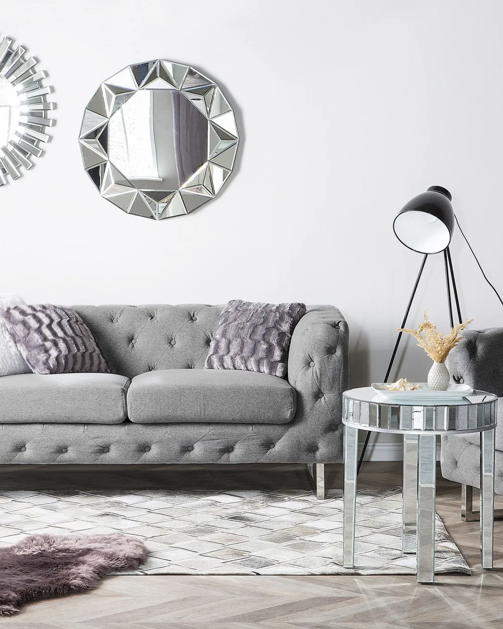 Cheap Beliani Matto Lehmannahka Harmaa 160 X 230 Cm Agacli