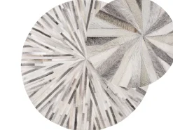 Clearance Beliani Matto Lehmannahka Harmaa 140 Cm Simav