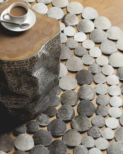 Discount Beliani Matto Lehmannahka Harmaa 140 Cm Hilvan