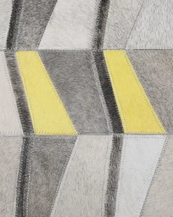 Matot<Beliani Matto Lehmannahka Harmaa/Keltainen 160 X 230 Cm Beloren