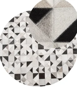 Cheap Beliani Matto Lehmannahka Harmaa/Musta 140 Cm Kirklar