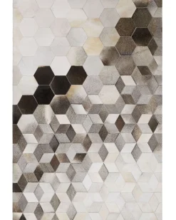 Matot<Beliani Matto Lehmannahka Harmaa/Valkoinen 160 X 230 Cm Sason