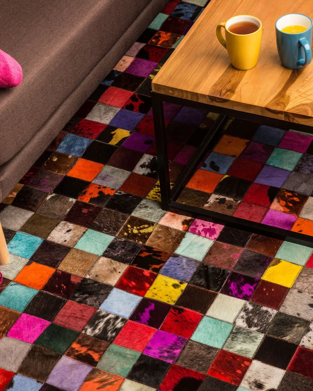 Outlet Beliani Matto Lehmannahka Monivarinen 160 X 230 Cm Enne