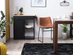 Shop Beliani Matto Lehmannahka Musta 160 X 230 Cm Belevi