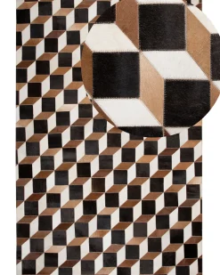 Shop Beliani Matto Lehmannahka Ruskea 140 X 200 Cm Alpkoy