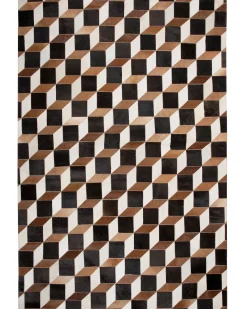 Shop Beliani Matto Lehmannahka Ruskea 140 X 200 Cm Alpkoy