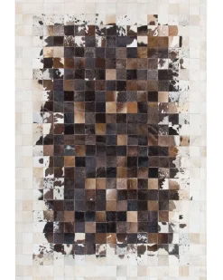 Store Beliani Matto Lehmannahka Ruskea/Beige 160 X 230 Cm Okculu