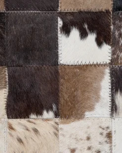 Store Beliani Matto Lehmannahka Ruskea/Beige 160 X 230 Cm Okculu