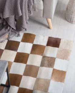 Sale Beliani Matto Lehmannahka Ruskea/Beige 160 X 230 Cm Solmaz