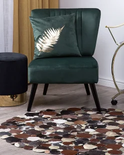 Matot<Beliani Matto Lehmannahka Ruskea/Kulta 140 Cm Sorgun