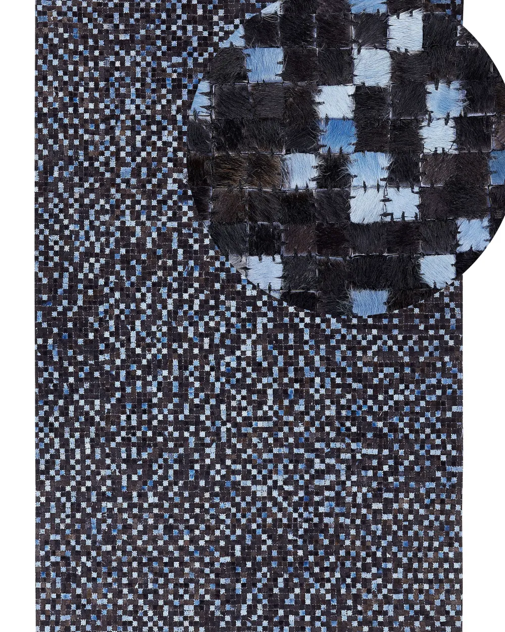 Matot<Beliani Matto Lehmannahka Ruskea/Sininen 160 X 230 Cm Ikisu