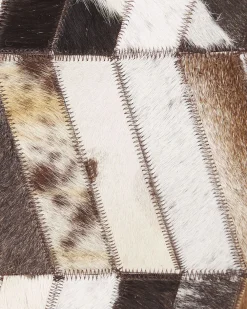 Outlet Beliani Matto Lehmannahka Ruskea/Valkoinen 160 X 230 Cm Akyele