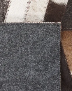 Outlet Beliani Matto Lehmannahka Ruskea/Valkoinen 160 X 230 Cm Akyele