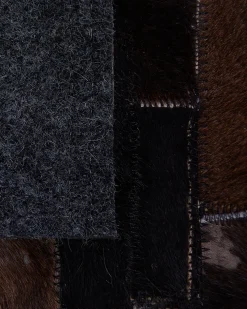 Best Sale Beliani Matto Lehmannahka Tummanruskea 160 X 230 Cm Akseki