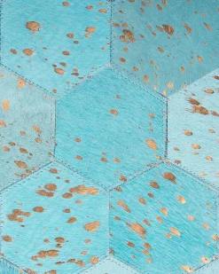 Matot<Beliani Matto Lehmannahka Turkoosi 140 Cm Zeytin