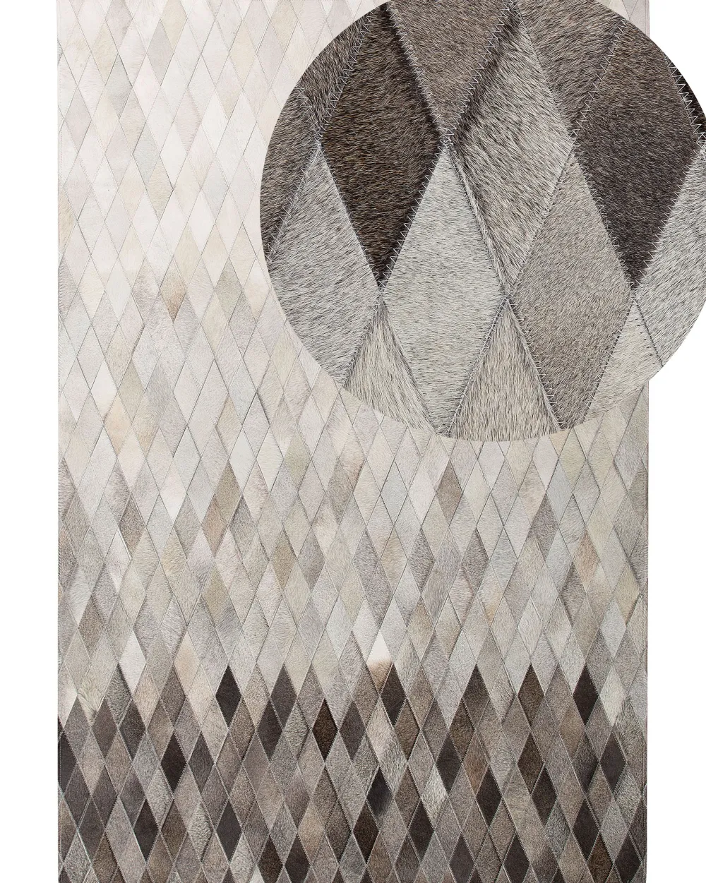 Matot<Beliani Matto Lehmannahka Valkoinen/Harmaa 160 X 230 Cm Maldan