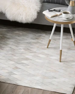 Matot<Beliani Matto Lehmannahka Valkoinen/Harmaa 160 X 230 Cm Maldan