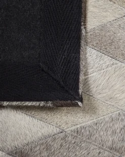 Matot<Beliani Matto Lehmannahka Valkoinen/Harmaa 160 X 230 Cm Maldan