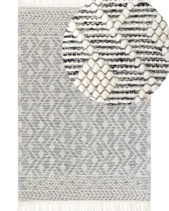 Matot<Beliani Matto Musta/Valkoinen 160 X 230 Cm Kavak