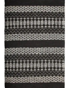 New Beliani Matto Nahka Musta/Beige 140 X 200 Cm Sokun