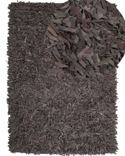 Matot<Beliani Matto Nahka Tummanruskea 160 X 230 Cm Mut