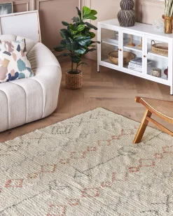 Matot<Beliani Matto Puuvilla Beige 160 X 230 Cm Dispur