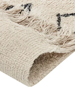 Discount Beliani Matto Puuvilla Beige 160 X 230 Cm Somek