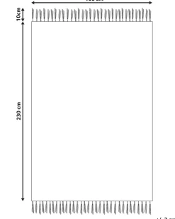 Matot<Beliani Matto Puuvilla Beige/Musta 160 X 230 Cm Konur