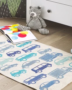 Sale Beliani Matto Puuvilla Beige/Sininen 60 X 90 Cm Maduraj