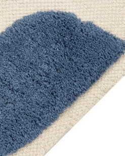 Shop Beliani Matto Puuvilla Beige/Sininen 80 X 150 Cm Selai