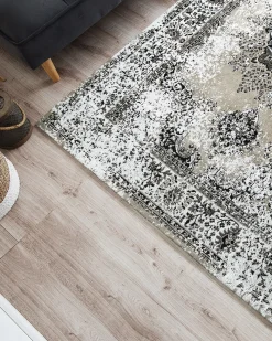 Matot<Beliani Matto Puuvilla Harmaa/Beige 140 X 200 Cm Almus